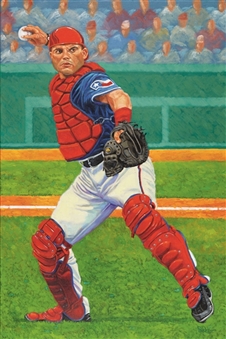 Ivan Rodriguez "Immortals: Class of 2017" Large Original 20 x 30 Painting by Dick Perez
